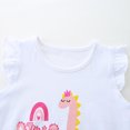thumbnail image 5 of Baby Girl Winter Outfits Cartoon Print Trendy Fly Sleeve T-Shirts Top + Shorts Crewneck Kids Clothing Sets White,2Y, 5 of 5