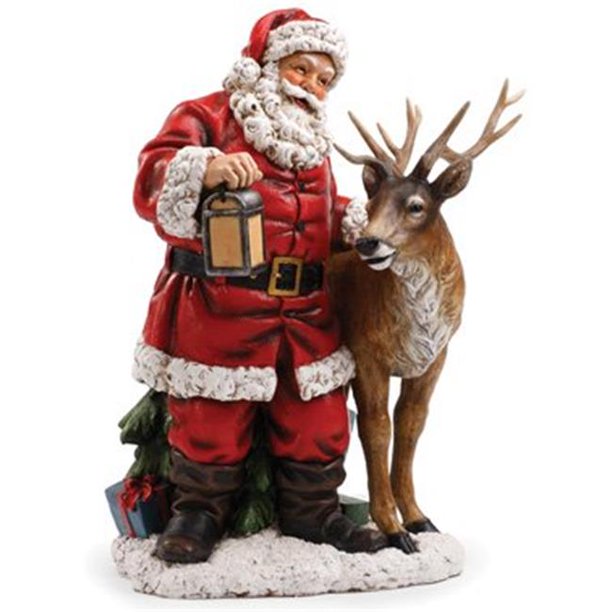 NAPCO 46069 Santa with Reindeer Figurine