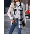 thumbnail image 3 of Cuteduck Womens Sleeveless Plaid Vest Wool Blazer Jackets Cardigan Outerwear Fall Winter Tops, 3 of 7