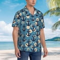 thumbnail image 3 of Pofeuu Anchors Print Hawaiian Shirt for Men Sleeves Casual Button Down Summer Beach Dress Shirts T-Shirts,XX-Large, 3 of 7