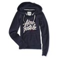 thumbnail image 2 of Aeropostale Script Shimmer Sudadera con Capucha para Mujer, Azul, XS Aeropostale Sudadera, 2 of 2