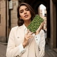 thumbnail image 7 of Leather Thin Slim Wallets for Women Men - Elk moose armygreen Camouflage Clutch Card Wallet for Women Men with Zipper, 7 of 7