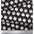 thumbnail image 3 of Soimoi Black Cotton Voile Fabric Dot & Food Packing Box Kitchen Printed Fabric 1 Yard 42 Inch Wide, 3 of 3