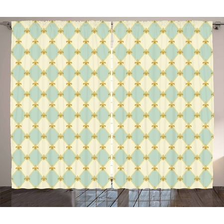 Fleur De Lis Curtains 2 Panels Set Traditional Royal Flower