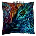 thumbnail image 2 of GCKG Colorful Peacock Design Reversible Mermaid Sequin Pillow Case Home Decor Cushion Cover 20x20 inches, 2 of 3