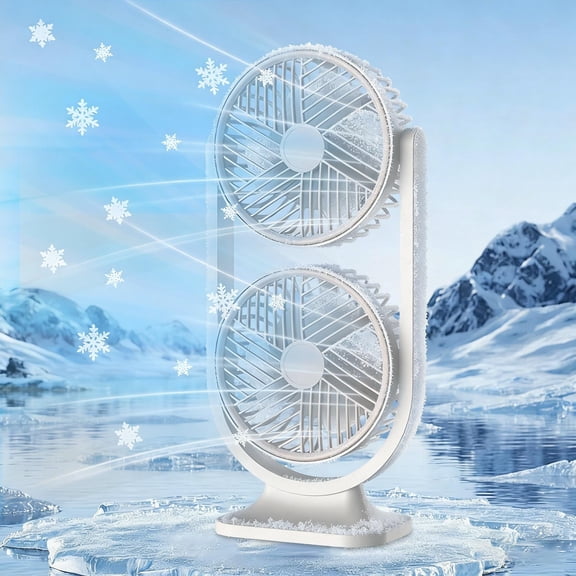 Dyegold Double Head Two-Way Desktop Fan 14 Inch with 3 Speeds High Airflow Portable for Home Office Camping Bedroom Quiet Operation