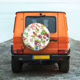 thumbnail image 6 of Goofa Birds And Flowers Pattern Universal Tire Cover for Jeep, SUV, Truck, and Trailer – Waterproof, UV-Resistant,Easy to Install, Fits 14"-17" Tires-14 inch, 6 of 6
