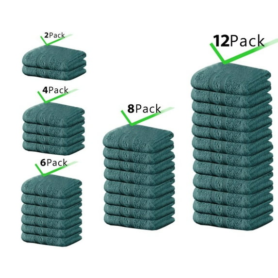 Kingfisher 100% Cotton 1 Pack, 2 Pack, 4 Pack, 6 Pack, 8 Pack, 12 Pack HandTowels Hotel & Spa Quality
