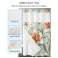 thumbnail image 2 of No Hook Cloth Fabric Shower Curtain with Snap in Liner, Lily Flower Waterproof Shower Curtains Set with See Through Top Window, Watercolor Country Blooms Spring Botanical Art Bath Curtains 72"x84", 2 of 6