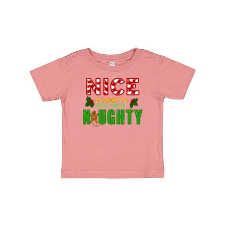 

Inktastic Nice Until Proven Naughty with Holly and Gingerbread Man Gift Baby Boy or Baby Girl T-Shirt