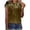 Khaki, variant on Patlollav Womens Plus Size,Womens Fashion Casual Round-Neck Digital Print Short Sleeve T-Shirt Top Blouse