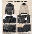 thumbnail image 4 of Xidunhg Men's Long Sleeve Sherpa Lined Shirt Jacket Flannel Plaid Fleece Coats, 4 of 13