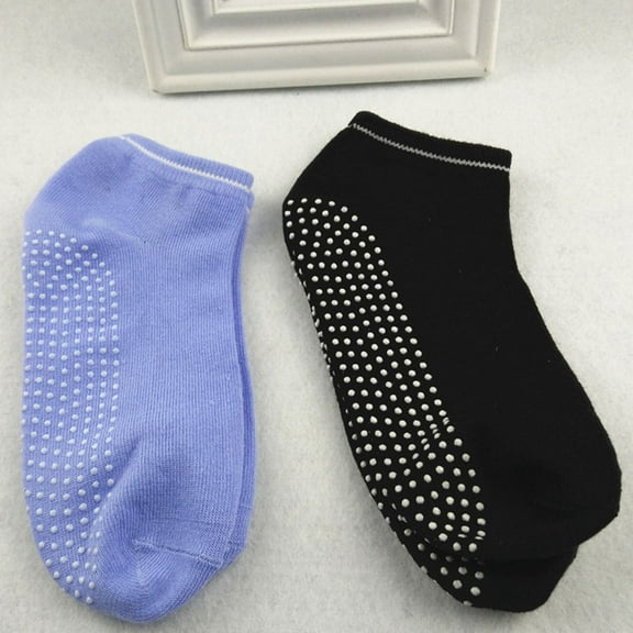 Pretyzoom 3 Pair Grip Socks Women Silicone Protect From Slipping Black