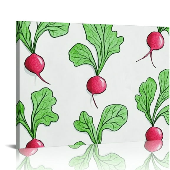 Autua Radishes Print Canvas Wall Art Living Room Bedroom Decor 20x16in