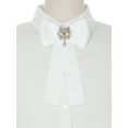 thumbnail image 4 of INSPIRE CHIC Women's Bow Brooch Bowknot Costume Elegant Bow Tie with Beads White One Size, 4 of 4