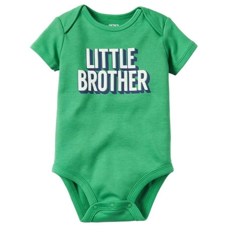 Little Brother Green Car - Carters Baby Clothing Outfit Boys Little Brother Collectible Bodysuit Green