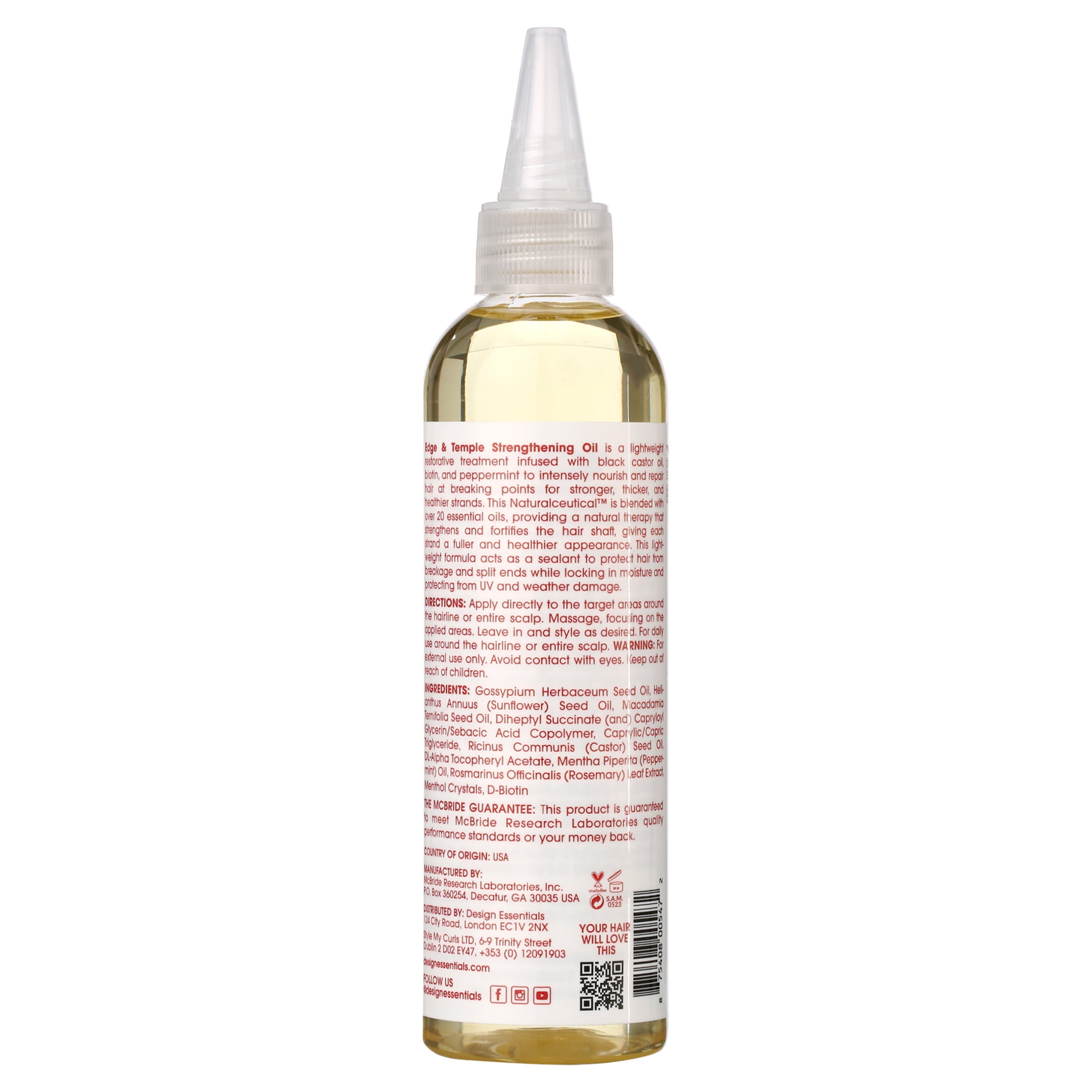 (2 pack) Design Essentials Edge & Temple Strengthening Hair Oil 4oz., All Hair Types, Moisturizing