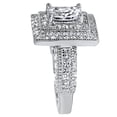 thumbnail image 3 of Sterling Silver Antique Design Simulated Diamond Engagement Ring for Women Size 9, 3 of 4