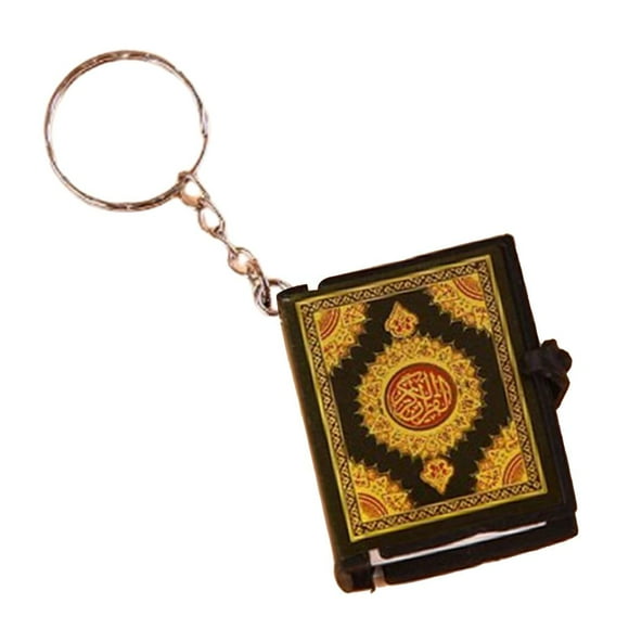 Small Ark Book Keychain, Can Read Arabic The Koran Pendant Charms Jewelry 3.5cm Black
