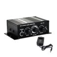 thumbnail image 1 of Amplificador HIFI de 270 canales para el hogar, 2.0 canales, ajuste de graves y agudos, sistema de sonido estéreo para cine en casa, enchufe estadounidense de 12 V CC., 1 of 5