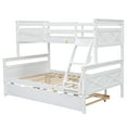 thumbnail image 5 of Harper & Bright Designs Twin Over Full Bunk Beds with Trundle, Solid Wood Bunk Bed Frame with for Adults, Can be Convertible to 2 Beds, White, 5 of 12