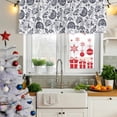thumbnail image 5 of Dark Blue Farmhouse Curtain Valances for Windows, Kitchen Valance Window Treatments Panel 2 Pack, Floral Floral Plant Leaf Vintage Rod Pocket Short Curtains for Bathroom Bedroom 42 x 12 Inch, 5 of 8