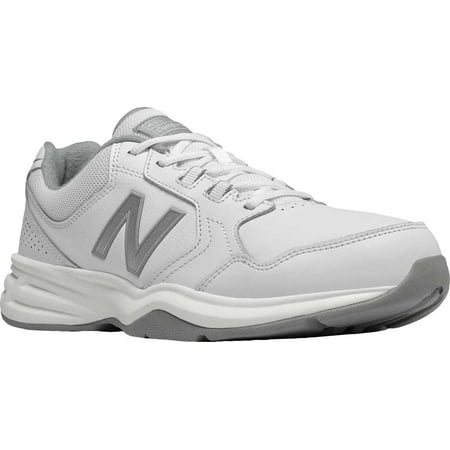 Men's New Balance 411v1 Walking Sneaker White/Silver Mink 7 4E