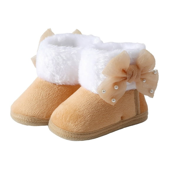 Dakaela Girls Boys Snow Boots Toddler Warm Winter Shoes Anti Slip Walker Newborn Booties for Little Kids