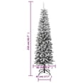 thumbnail image 4 of vidaXL Artificial Slim Christmas Tree with Flocked Snow 210 cm PVC&PE, 4 of 5