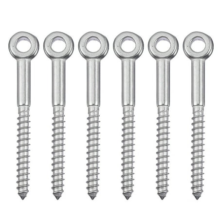 

Yuan 6Pcs Stainless Steel Eye Screws Heavy Duty Eye Screws Thread Eye Bolts