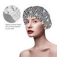 thumbnail image 5 of cute makeup Shower Cap, Reusable Bath Hair Hat for all Hair Lengths Hair Cover with Elastic Band Double Waterproof Layers Bathing Hat, 5 of 5