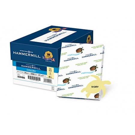 Hammermill Paper, Colors Ivory, 24lb, 8.5 x 11, Letter, 5000 Sheets / 10 ream Case(104406C), Made In The USA