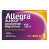 "Allegra Allergy Relief 60mg Non-Drowsy w/ Fexofenadine Antihistamine, 12ct"