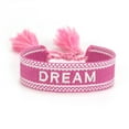 thumbnail image 1 of kurtrusly Bracelets Réglables Tissés à la Main avec le Caractère Brodé Détail Manuel Verrouillage de Bord Corde Réglable Rose Brillant Rêve, 1 of 6