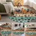 thumbnail image 5 of Teal Blue Brown Round Area Rug 6Ft Washable Circle Rugs for Bathroom Office, Rustic Farmhouse Dog Paw Vintage Non-Slip Carpet Floor Mats Indoor Outdoor Carpet Runner Aesthetic Home Decor, 5 of 8