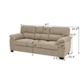 thumbnail image 4 of Sumdeal 3-Seater Camel Sofa - Modern Textured Fabric Couch, 4 of 4