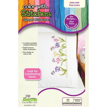 Janlynn Tulip Garden Pillowcase Pair