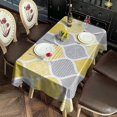 thumbnail image 3 of Yellow and Gray Geometric Quatrefoil Pattern Rectangle Tablecloth 60"x102",Waterproof Polyester Rectangle Table Cloth, Wipeable Spillproof Polyester Tablecloth for Dining, Camping, Indoor and Outdoor, 3 of 6
