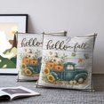 thumbnail image 2 of Thanksgiving Pillow Covers 24x24 Set of 2, Fall Truck Pumpkin Maple Leaves Wood Grain Throw Pillow Covers Decorative Couch Cushion Cover, Microfiber Soft Pillowcases for Bedroom Living Room Sofa, 2 of 9