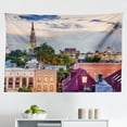thumbnail image 1 of Charleston Tapestry, South Carolina USA at Waterfront Park Ocean Scenery Illustration Coastal Beach, Fabric Wall Hanging Decor for Bedroom Living Room Dorm, 2 Sizes, Multicolor, by Ambesonne, 1 of 1