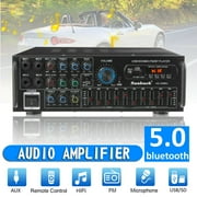 Mad Hornets AS-336BU Reverberation Bluetooth 5.0 Vehicle Audio Amplifier with Remote Control, Black