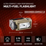 Streamlight Sidewinder Compact III User Configurable Model AA/CR123A 275 Lumens LED Headlamp w/E- Mount/Headstrap, Coyote