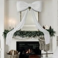 thumbnail image 5 of Giant Velvet Christmas Bow for Tree Topper & Holiday Decor, Oversized Red Bow for Tree, Wall, Window, Mantle & Home Decoration White/5.9 ft, 5 of 7