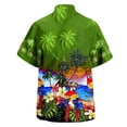 thumbnail image 2 of Camisas Para Hombre Manga Larga Camisa de manga corta con estampado de para fiesta en la playa, informal, a la moda, para primavera/verano, para hombre (Green, XL), 2 of 4