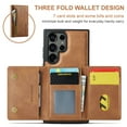 thumbnail image 6 of ELEHOLD for Samsung Galaxy S24 Detachable Wallet Case Premium PU Leather 2-in-1 Magnetic Removable Zipper Card Holders RFID Blocking Shockproof Protection Kickstand Leather Case,Brown, 6 of 7