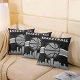 thumbnail image 4 of Ball Game Throw Pillow Cover for Boys 18x18 Inch, Basketball Cushion Cover for Teens Man, Modern Balls Player Pillow Cover Sport Decorative Pillow Cover, Grey Black, 4 of 6