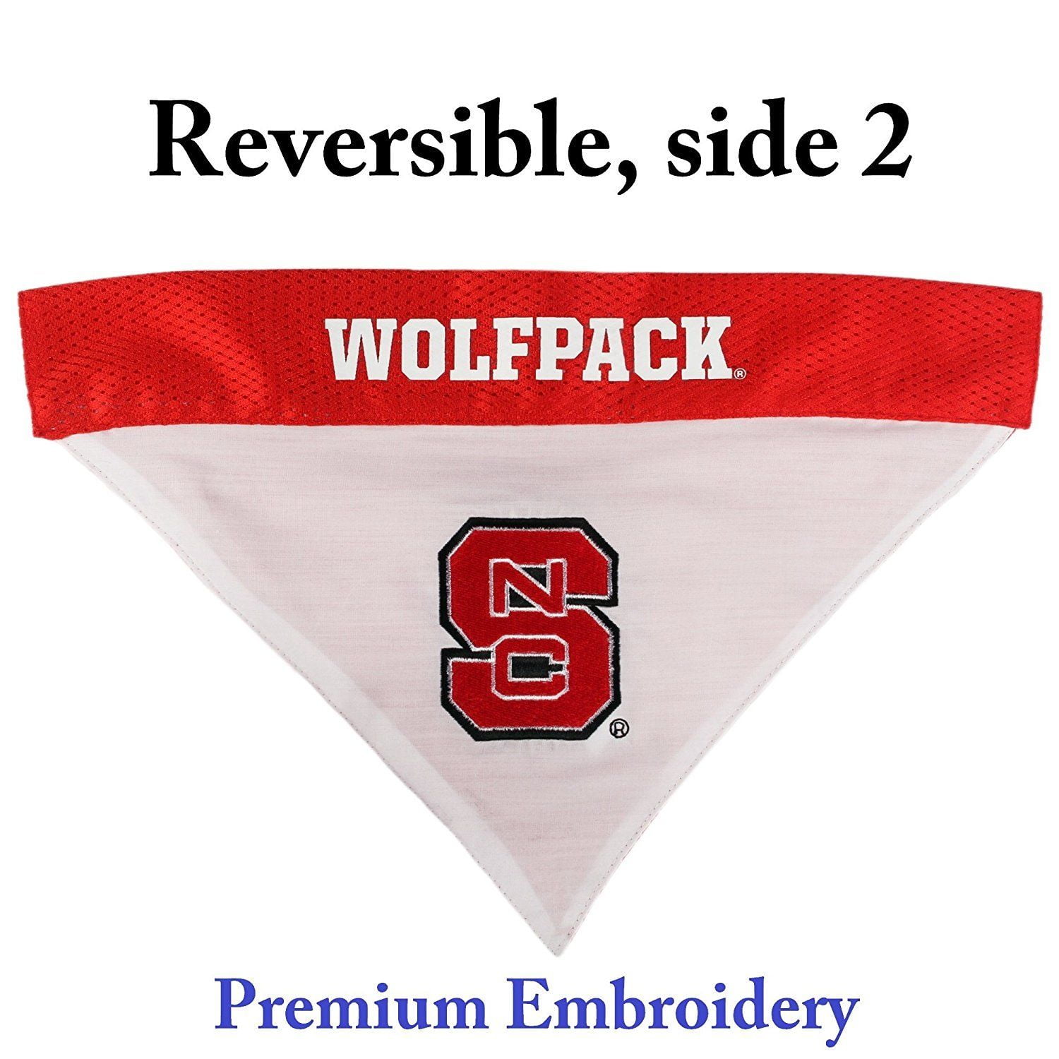 Pets First Collegiate NC State Wolfpack Reversible Bandana - Home & Away Mesh & Premium Embroidery for DOGS & CATS