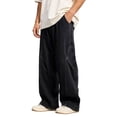 thumbnail image 2 of Jeans for Men Distressed Baggy Denim Pants Washed Streetwear Straight Wide Leg Jeans (Black XXXL), 2 of 5