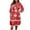 Red, variant on Women's Print V Neck Wrap Dress Casual 3/4 Sleeve Plus Size Dresses Elastic Waist Layered Pleated Midi Dress