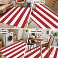 thumbnail image 6 of Rectangle Area Rug 4x6ft, Christmas Red White Striped Non-Slip Non-Shedding Floor Mat, Modern Stripes Washable Sturdy Carpet for Living Room Bedroom Home Decor, 6 of 9